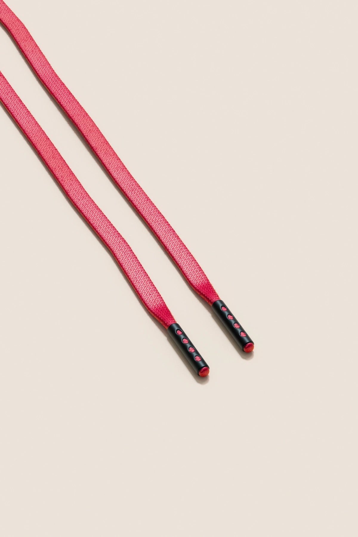 Senkels Cerise Pink 3mm Flat Waxed Shoelaces with Black Matte Aglets