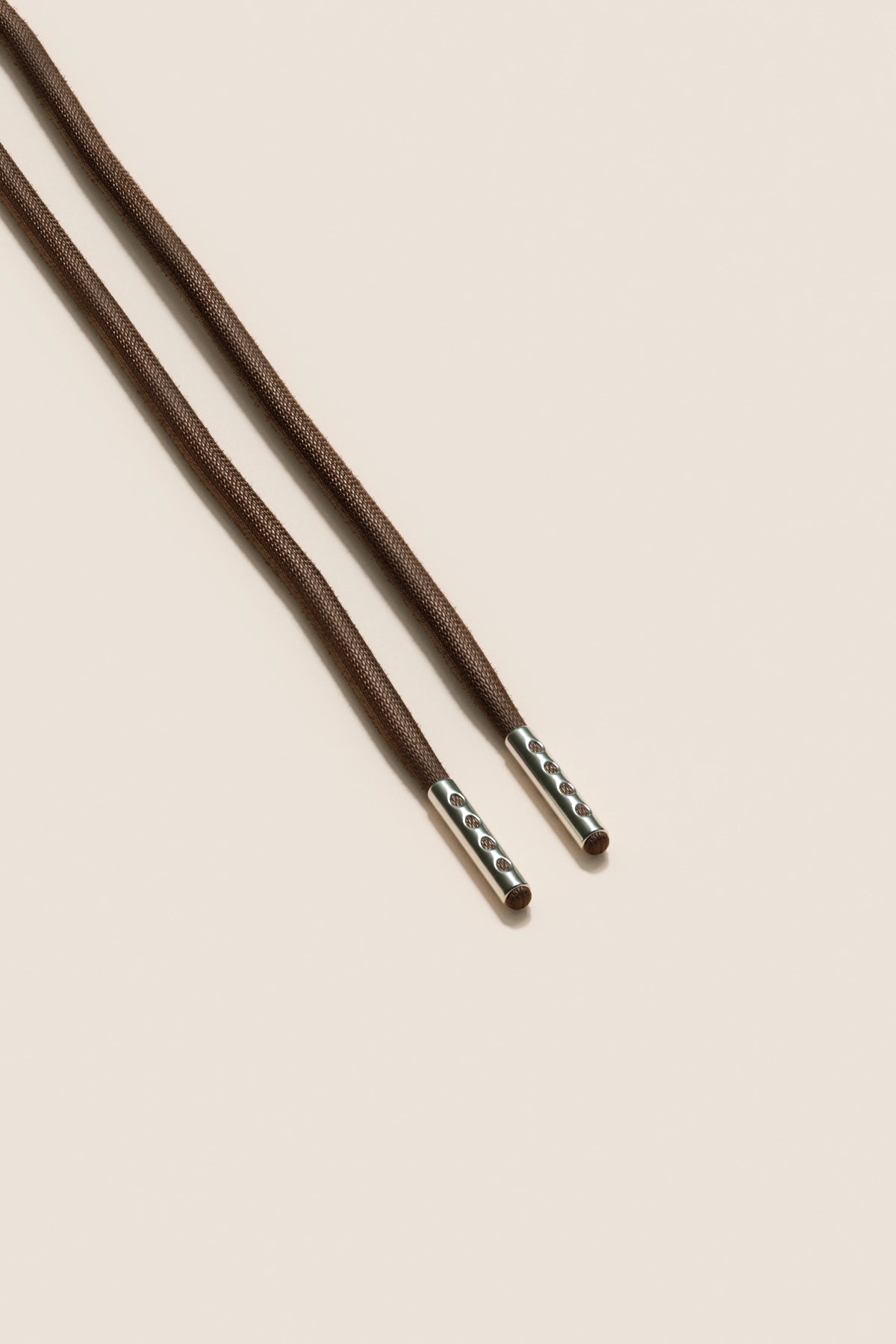 Senkels Chocolate Brown 4mm Round Waxed Shoelaces with Nickel Aglets