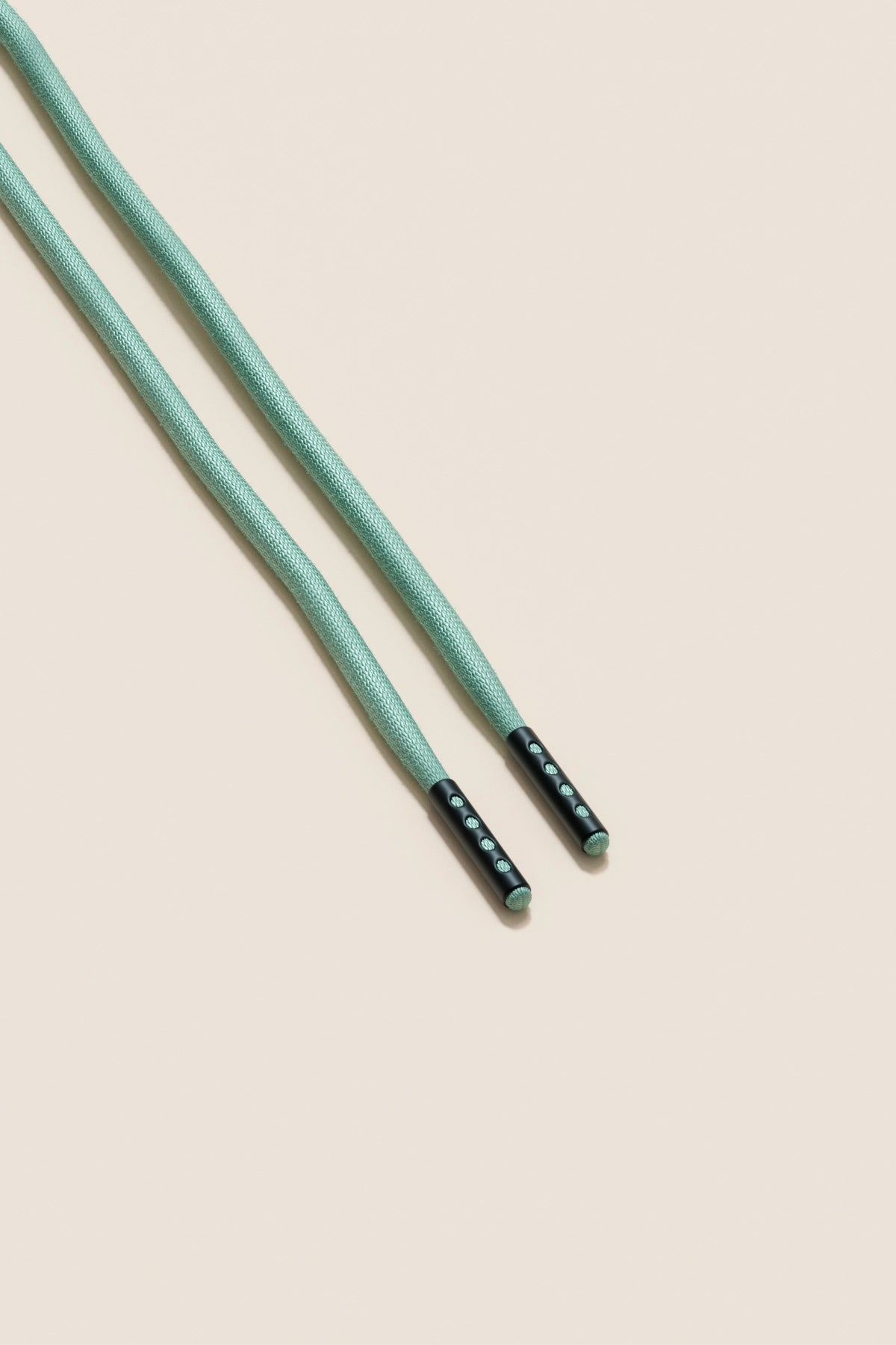 Senkels Mint Green 4mm Round Waxed Shoelaces with Black Matte Aglets