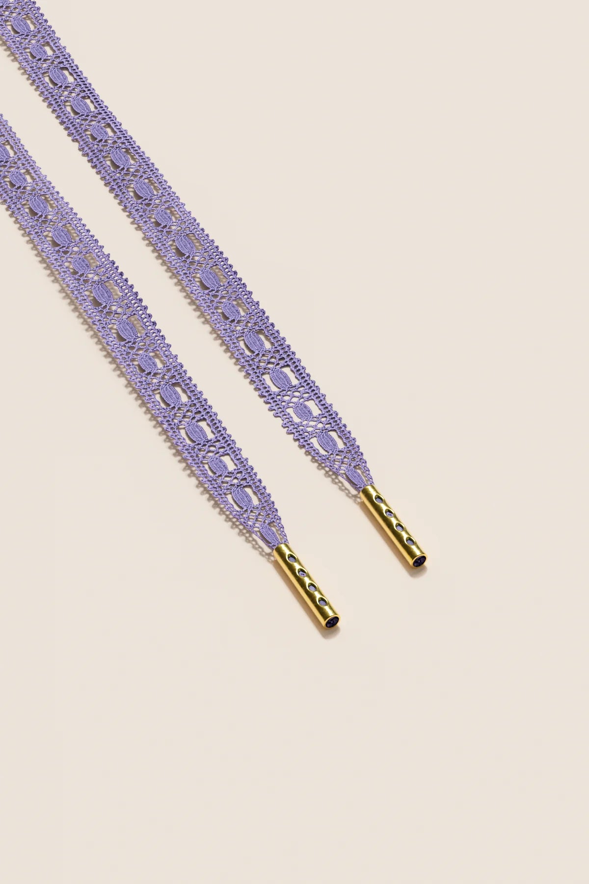 Senkels Purple Crochet Shoelaces with Gold Aglets