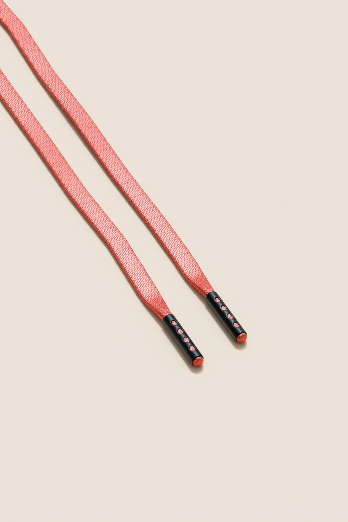 Senkels Salmon 3mm Flat Waxed Shoelaces with Black Matte Aglets