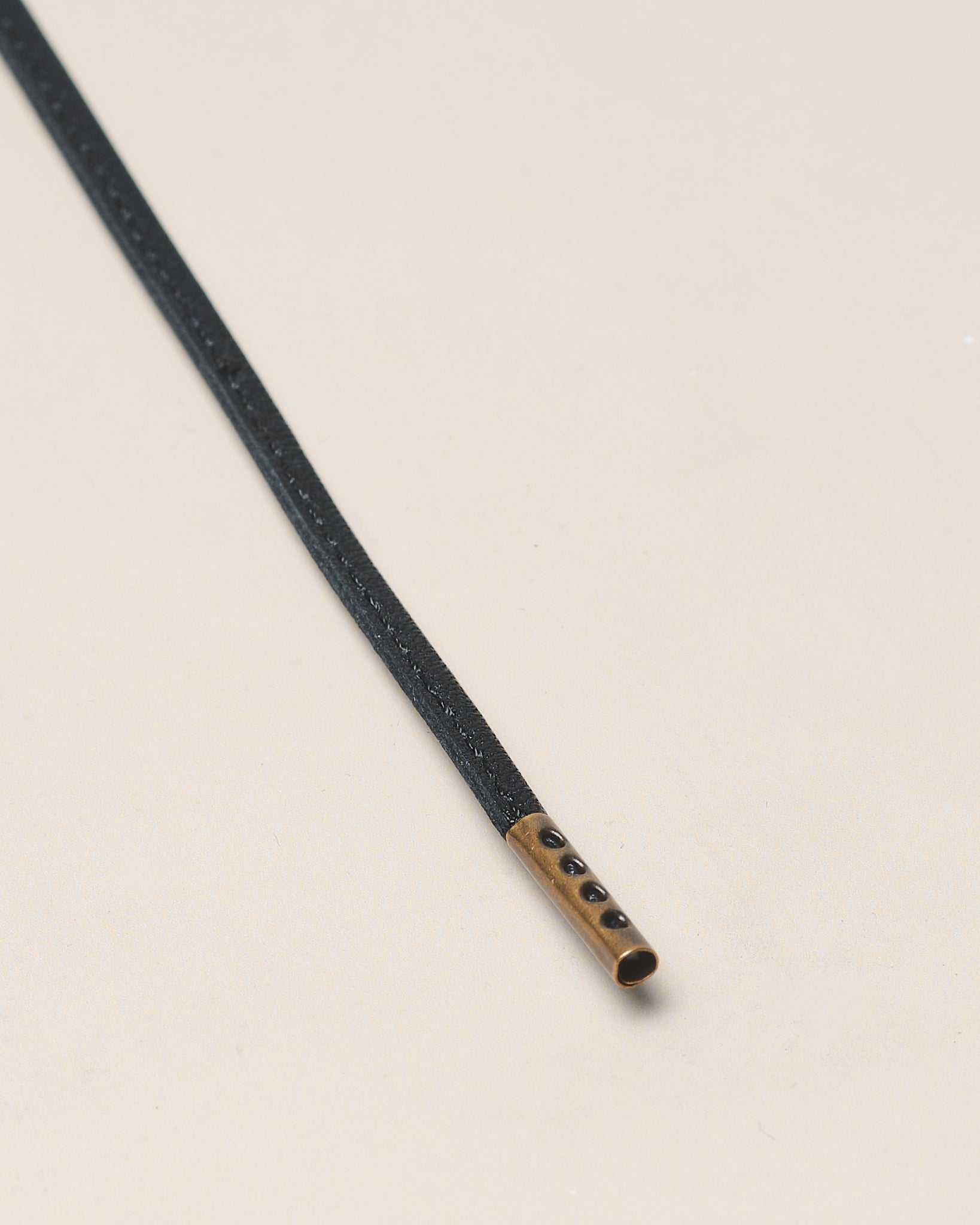 Black - 4mm Stitched Leather Shoelaces