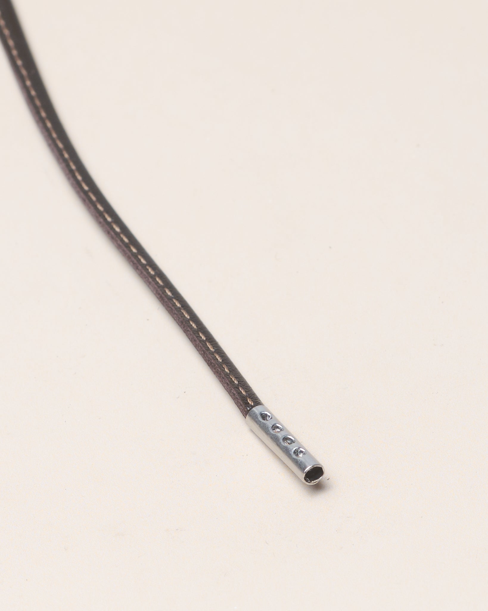 Dark Brown - 4mm Stitched Leather Shoelaces