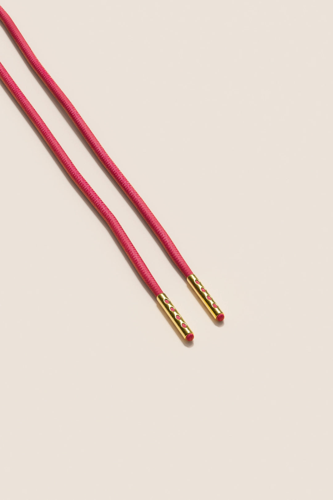 Senkels Cerise Pink 2.5mm Round Waxed Shoelaces with Gold Aglets