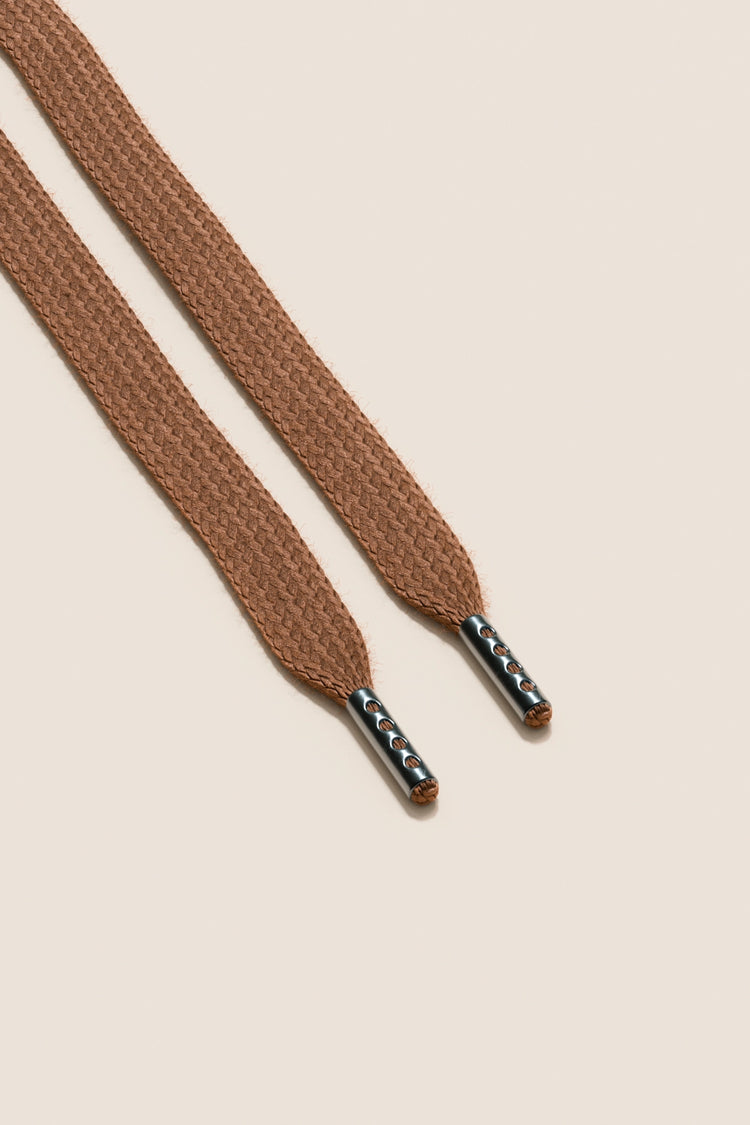 Senkels Coffee Brown Sneaker Shoelaces with Black Nickel Aglets