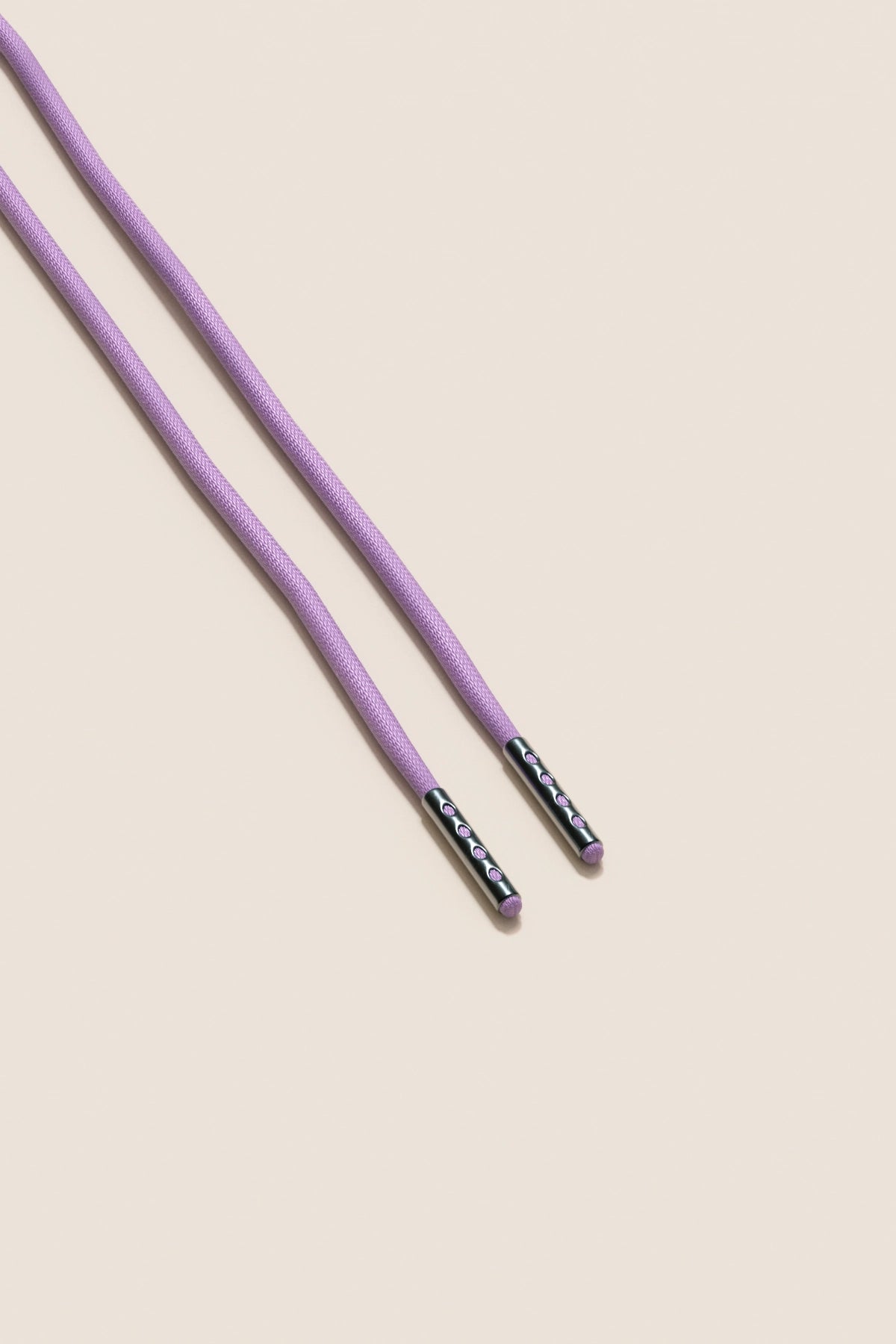 Senkels Lilac 2.5mm Round Waxed Shoelaces with Black Nickel Aglets