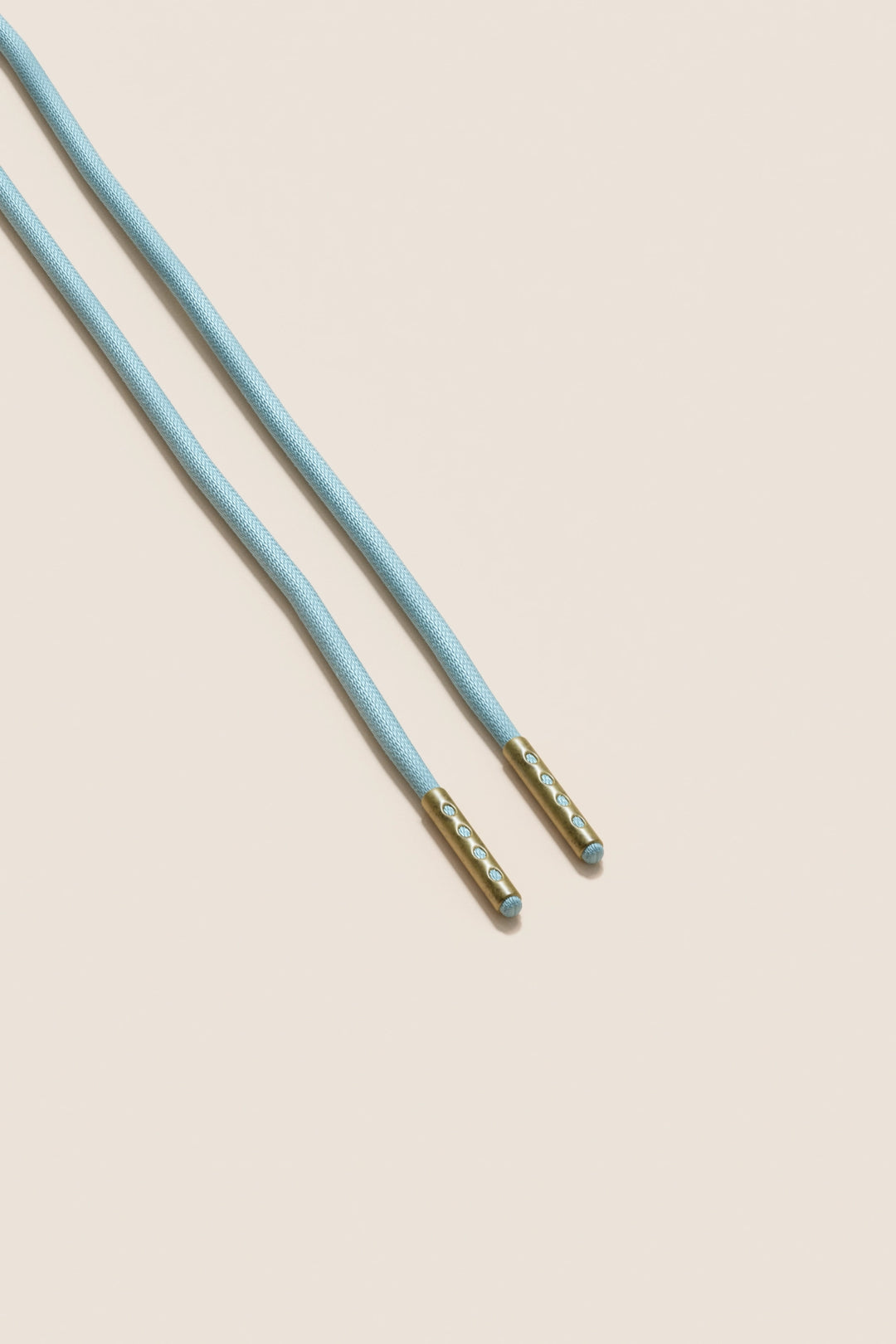 Senkels Pastel Blue 2.5mm Round Waxed Shoelaces with Brass Aglets