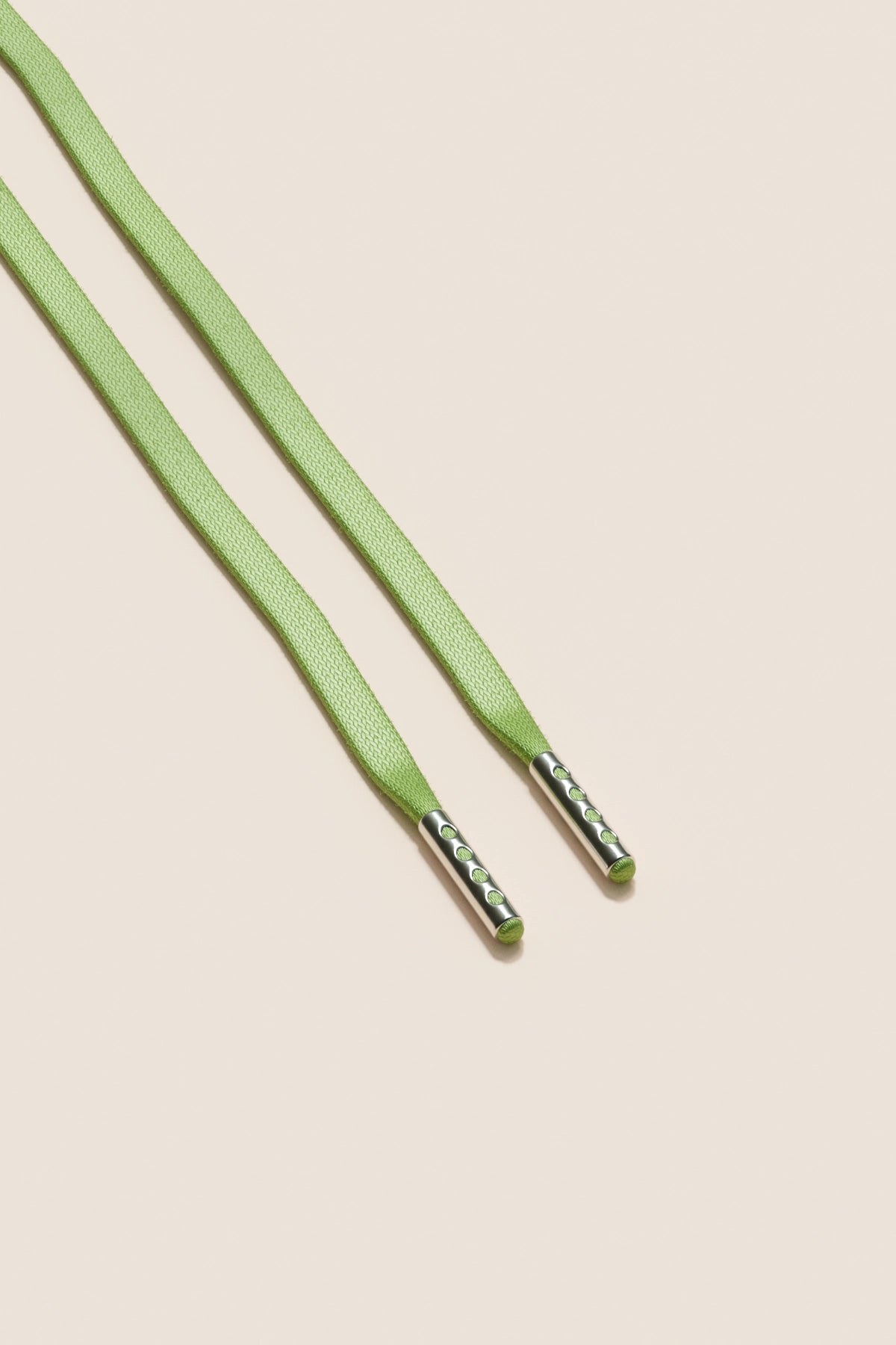 Senkels Pastel Green 3mm Flat Waxed Shoelaces with Nickel Aglets